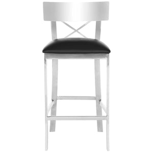 Safavieh Zoey 35''H Stainless Steel Cross Back Counter Stool , FOX2035