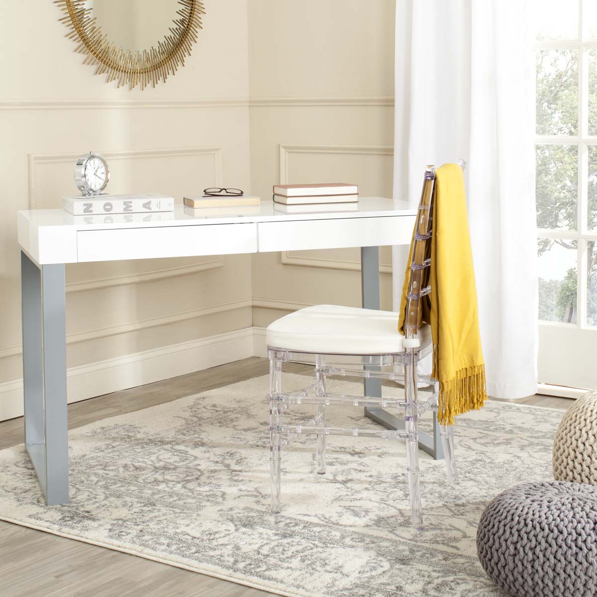 Safavieh Barton Desk , FOX2206 - White/Grey