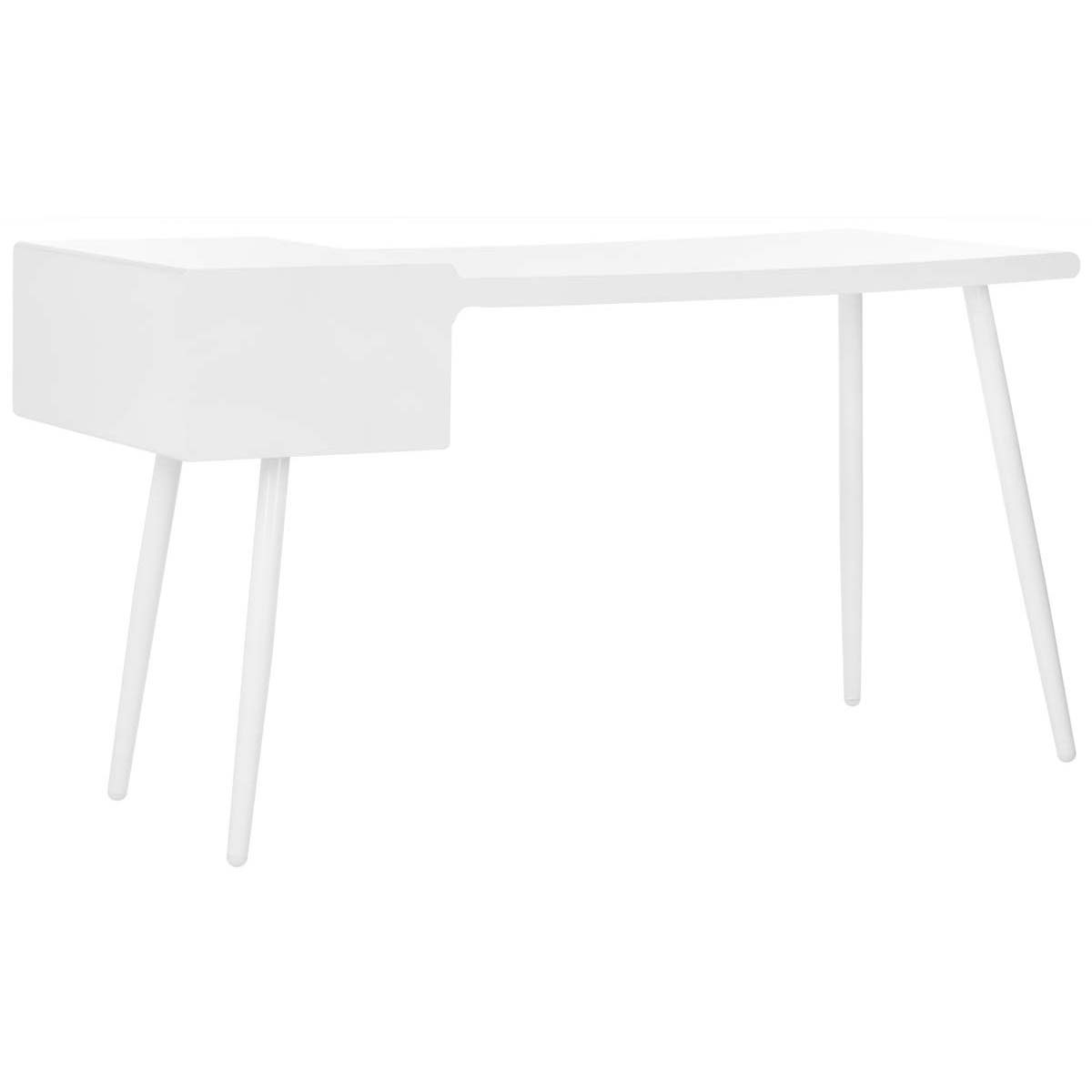Safavieh Ferli Mid Century Scandinavian Two Drawer Desk , FOX2228 - Matte White