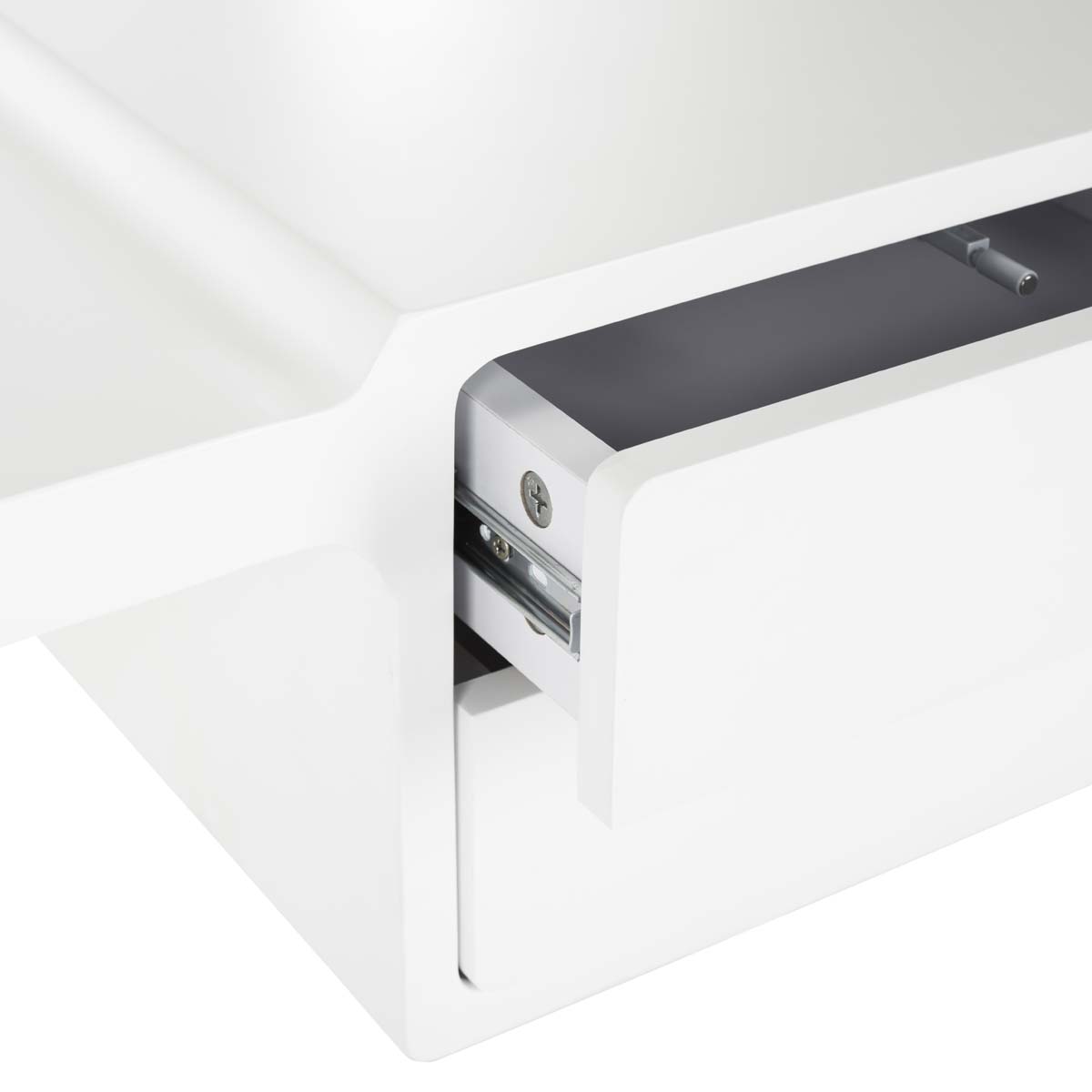 Safavieh Ferli Mid Century Scandinavian Two Drawer Desk , FOX2228 - Matte White