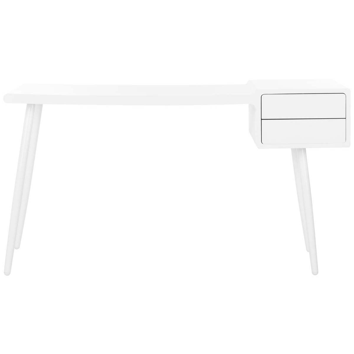 Safavieh Ferli Mid Century Scandinavian Two Drawer Desk , FOX2228 - Matte White