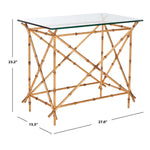 Safavieh Mark Crisscrossed Gold Accent Table , FOX2511 - Gold/Clear Glass
