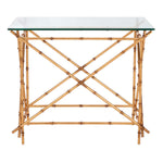 Safavieh Mark Crisscrossed Gold Accent Table , FOX2511 - Gold/Clear Glass