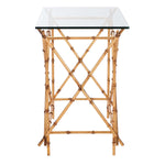 Safavieh Mark Crisscrossed Gold Accent Table , FOX2511 - Gold/Clear Glass