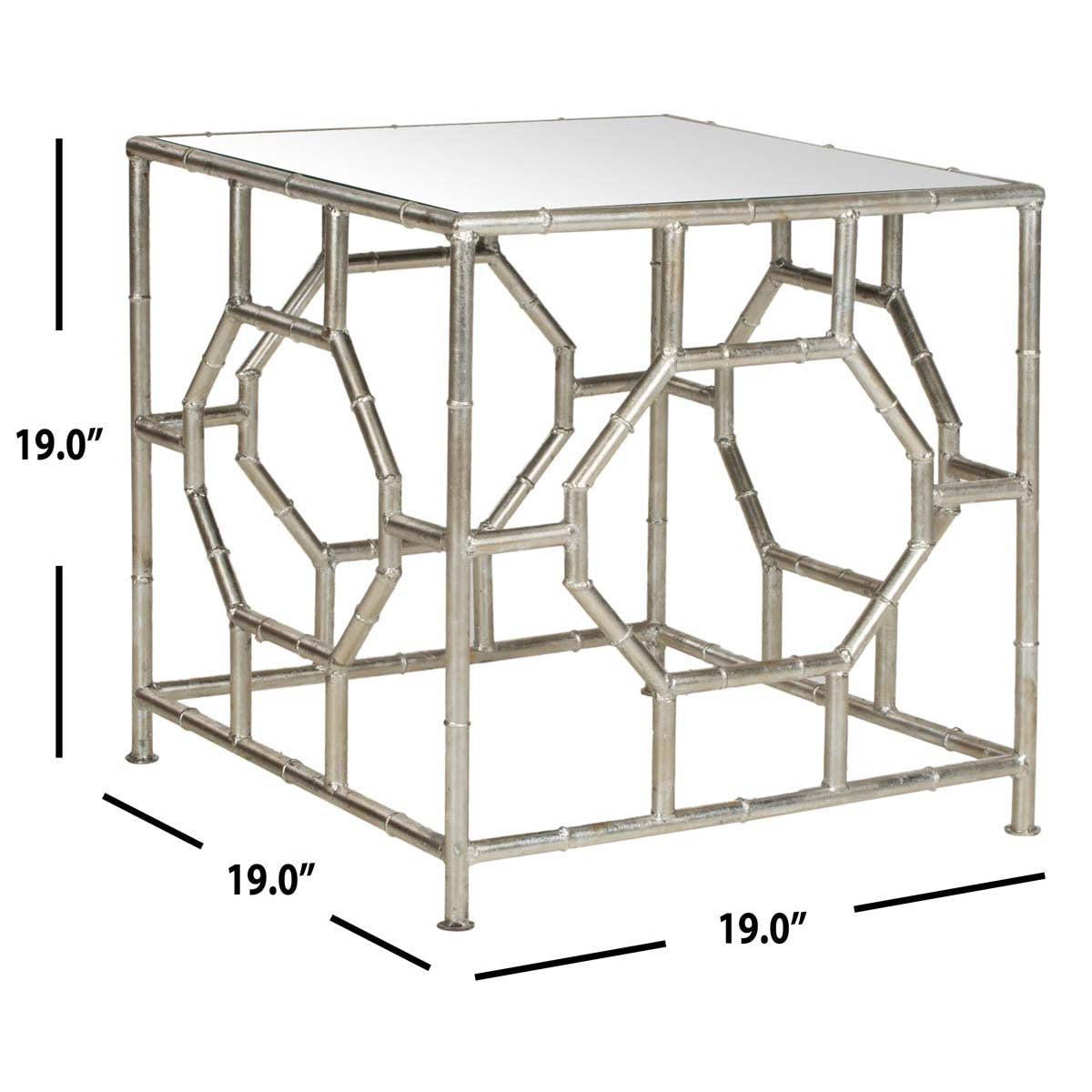 Safavieh Rory Silver Mirror Top Accent Table , FOX2519 - Silver/Mirror
