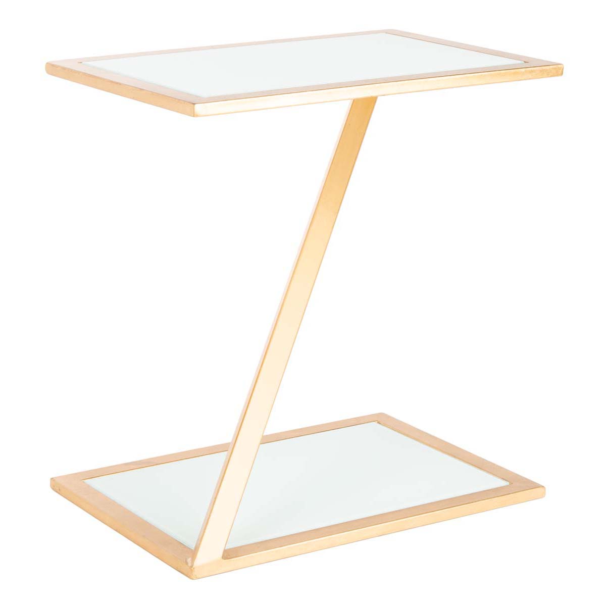Safavieh Andrea Glass Top Gold Accent Table , FOX2521 - Gold/White Glass