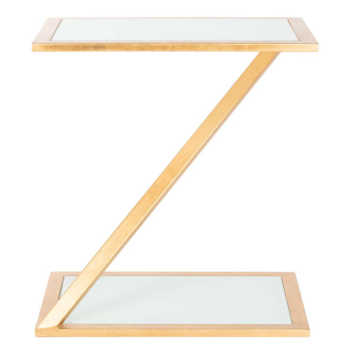 Safavieh Andrea Glass Top Gold Accent Table , FOX2521 - Gold/White Glass