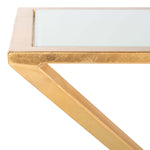 Safavieh Andrea Glass Top Gold Accent Table , FOX2521 - Gold/White Glass