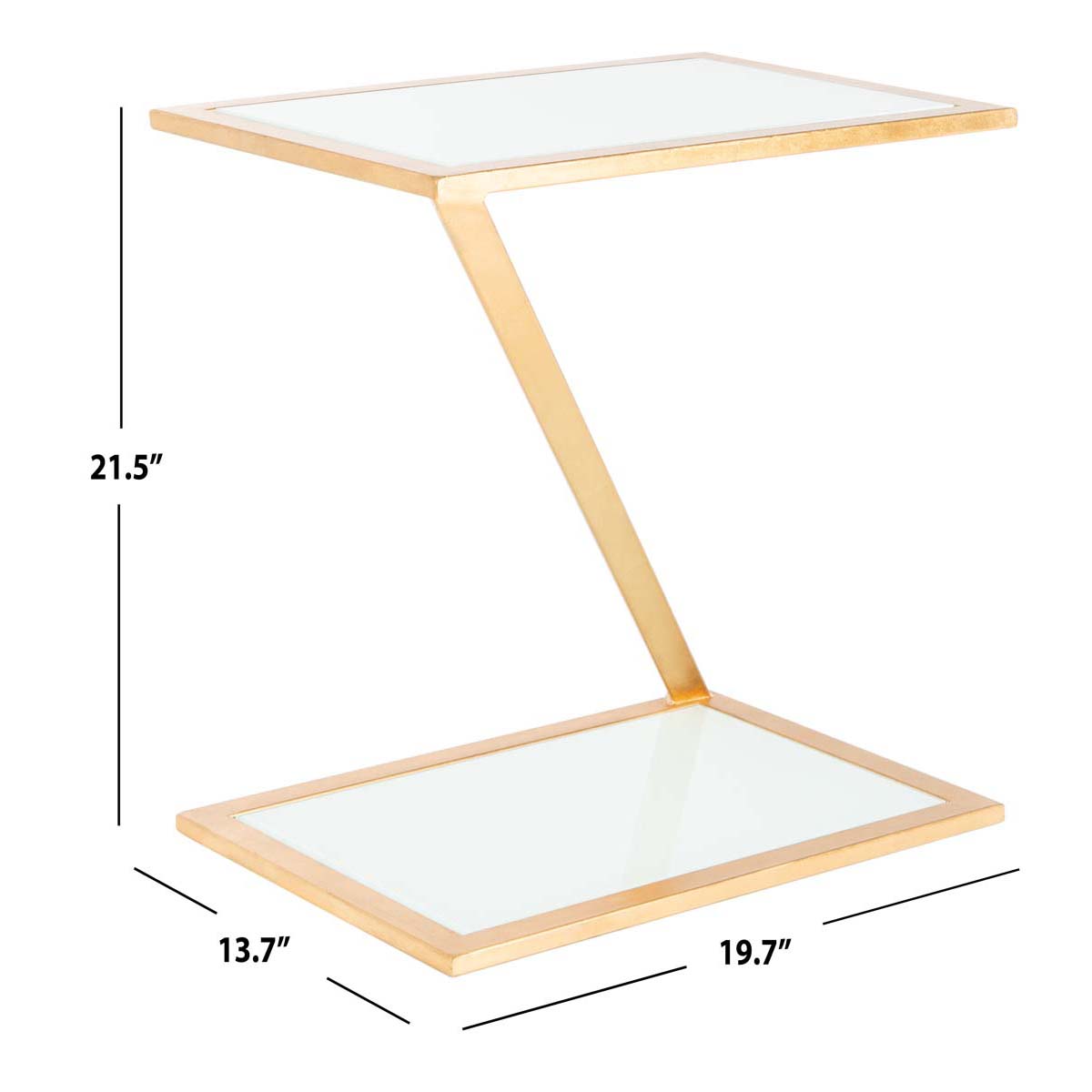 Safavieh Andrea Glass Top Gold Accent Table , FOX2521 - Gold/White Glass
