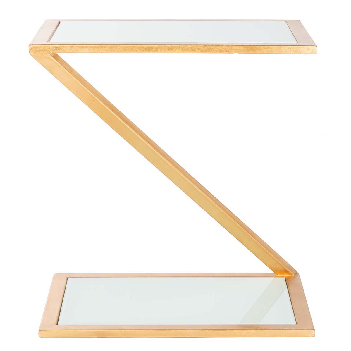 Safavieh Andrea Glass Top Gold Accent Table , FOX2521 - Gold/White Glass