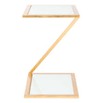 Safavieh Andrea Glass Top Gold Accent Table , FOX2521 - Gold/White Glass