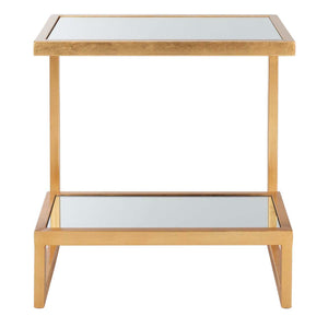 Safavieh Kennedy Mirror Top Gold Accent Table , FOX2522