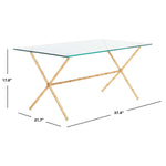 Safavieh Brogen Accent Table , FOX2527 - Gold/Clear Glass