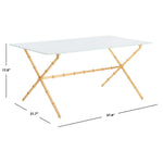 Safavieh Brogen Accent Table , FOX2527 - Gold/White Glass