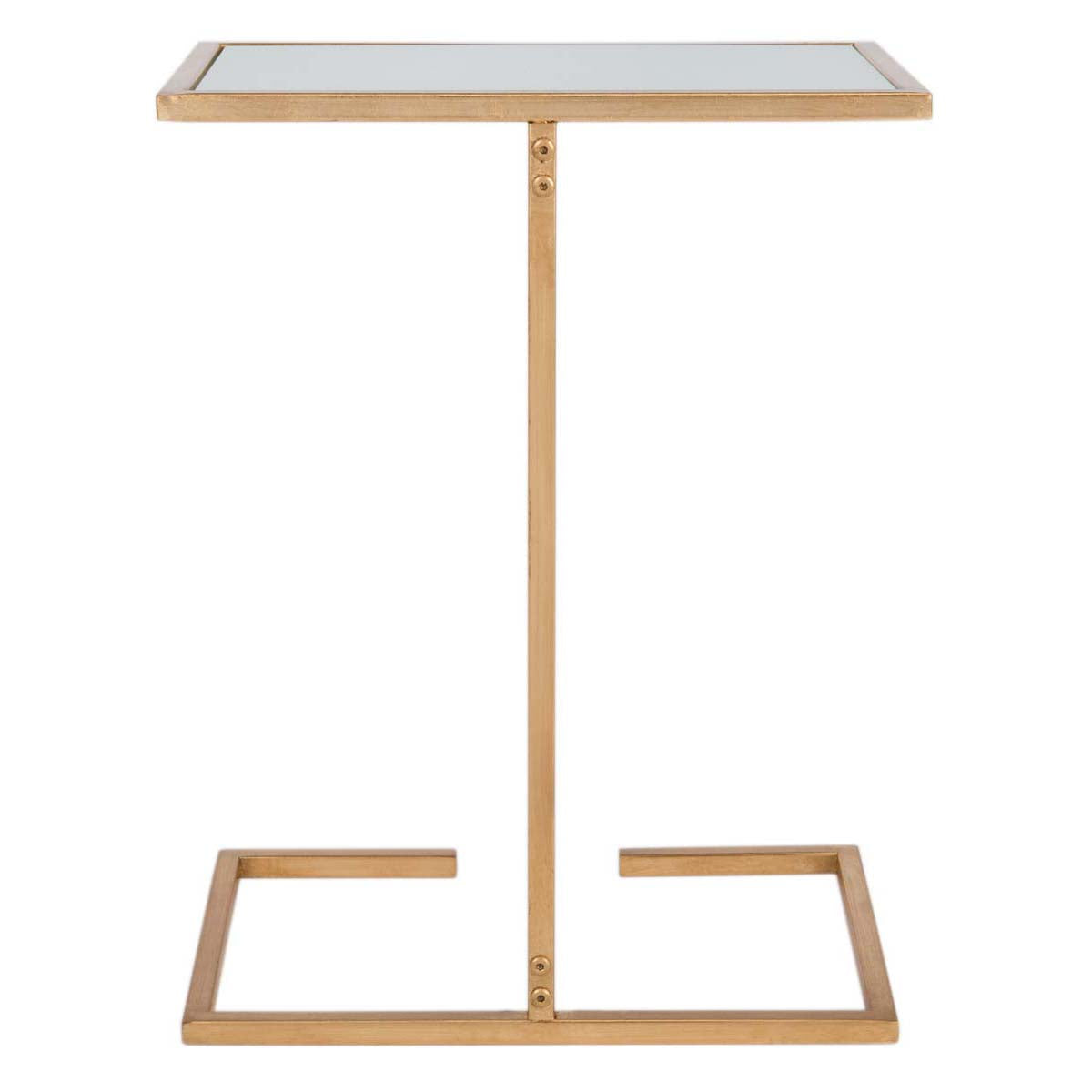 Safavieh Neil Gold Leaf Accent Table , FOX2528 - Gold/White Glass