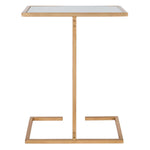 Safavieh Neil Gold Leaf Accent Table , FOX2528 - Gold/White Glass