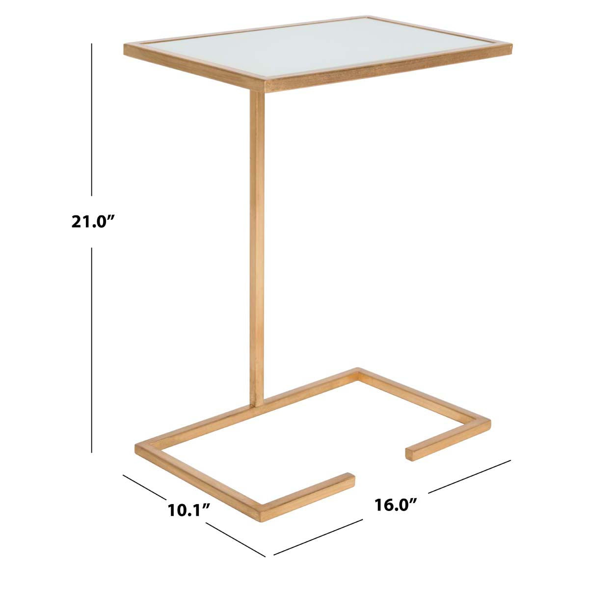 Safavieh Neil Gold Leaf Accent Table , FOX2528 - Gold/White Glass