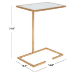 Safavieh Neil Gold Leaf Accent Table , FOX2528 - Gold/White Glass