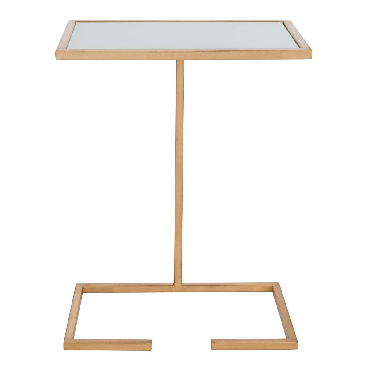 Safavieh Neil Gold Leaf Accent Table , FOX2528 - Gold/White Glass