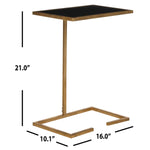 Safavieh Neil Gold Leaf Accent Table , FOX2528 - Gold/Black Glass