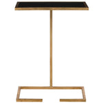 Safavieh Neil Gold Leaf Accent Table , FOX2528 - Gold/Black Glass