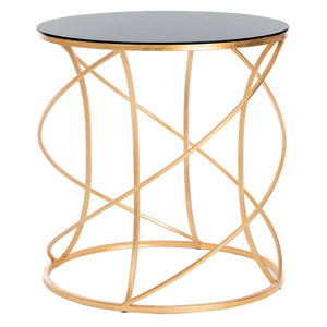 Safavieh Cagney Glass Top Round Accent Table , FOX2535