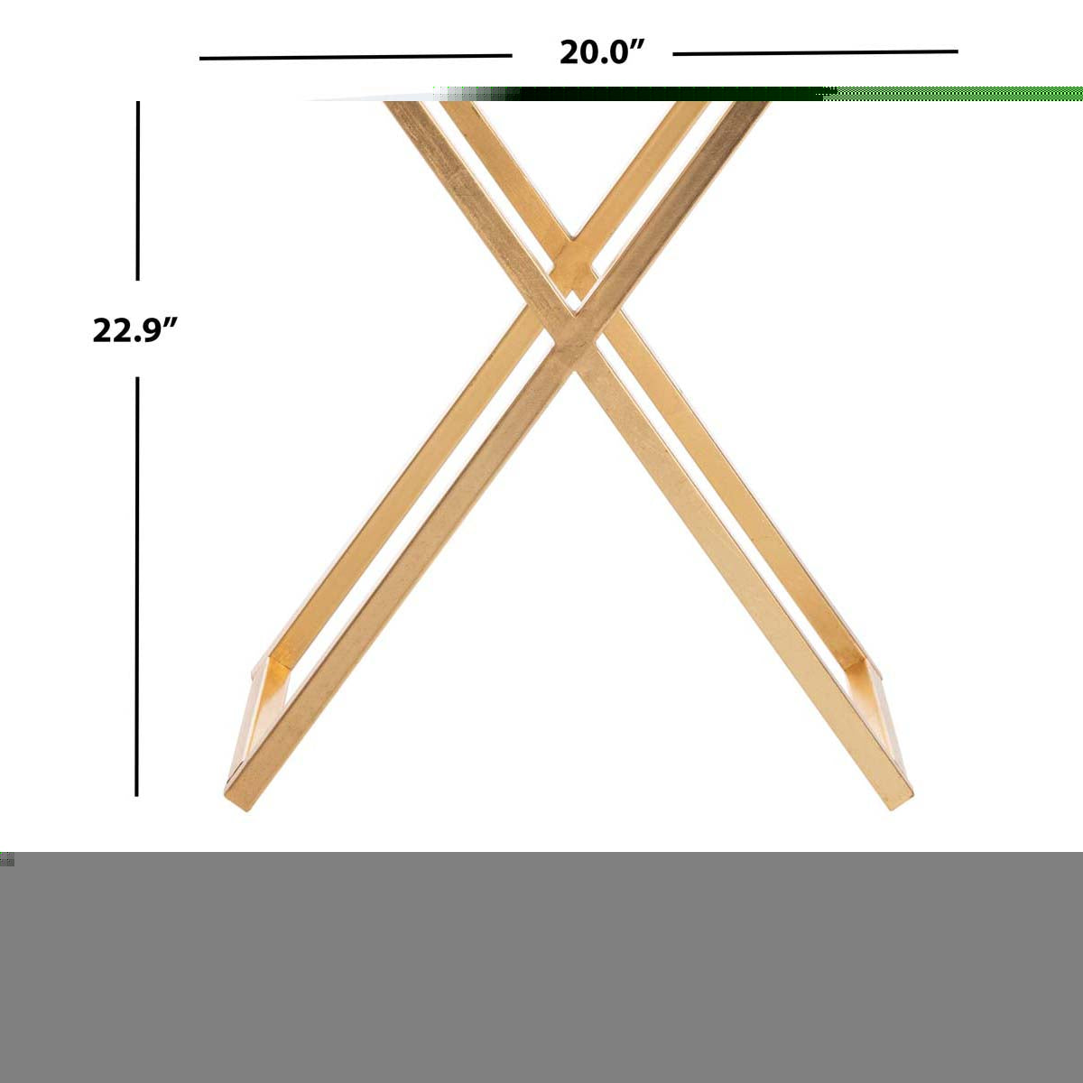 Safavieh Riona Round Top Accent Table , FOX2539 - Gold/White Glass