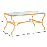 Safavieh Alphonse Coffee Table , FOX2541 - Gold/Glass