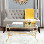 Safavieh Alphonse Coffee Table , FOX2541 - Gold/Glass