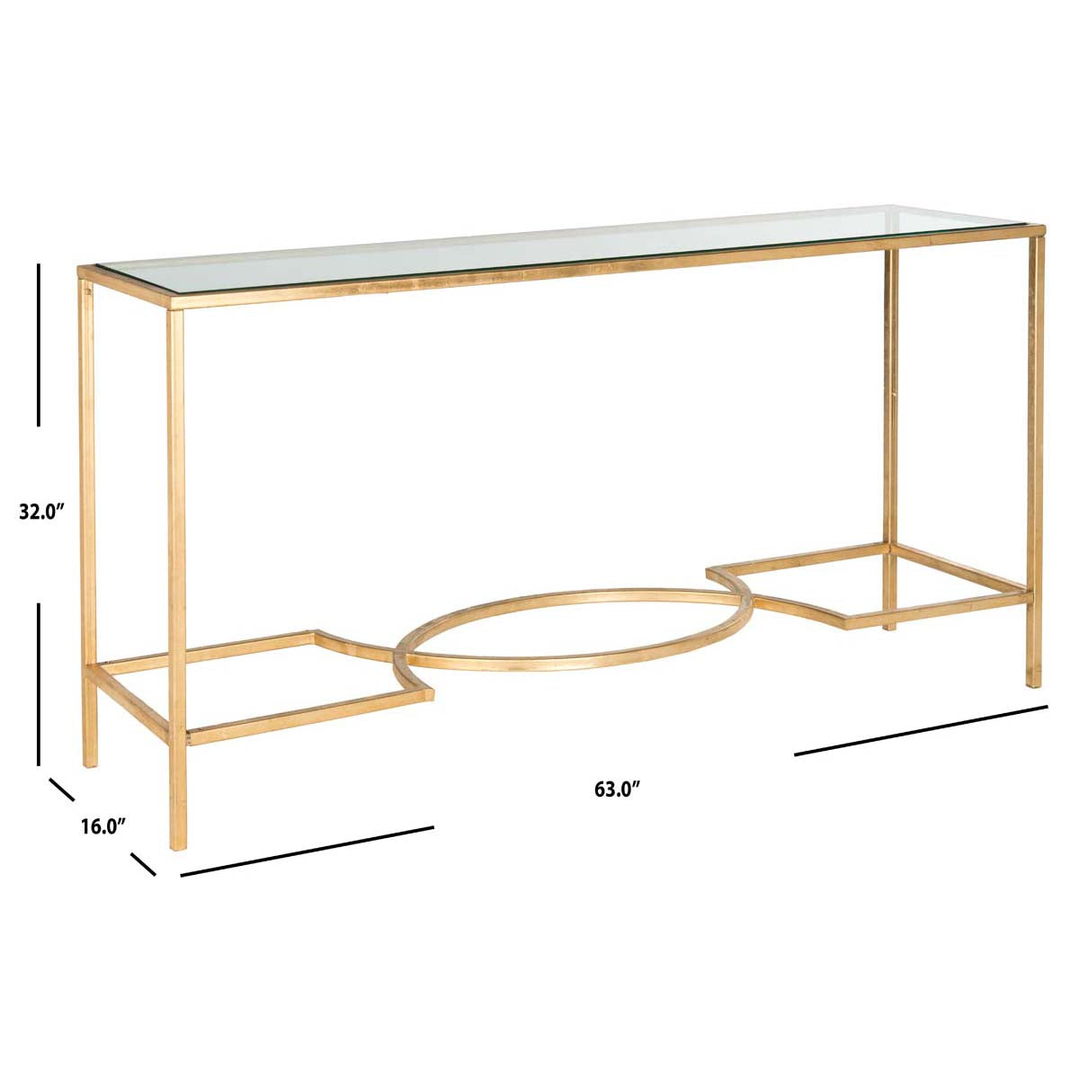 Safavieh Inga Console , FOX2542 - Gold/Glass