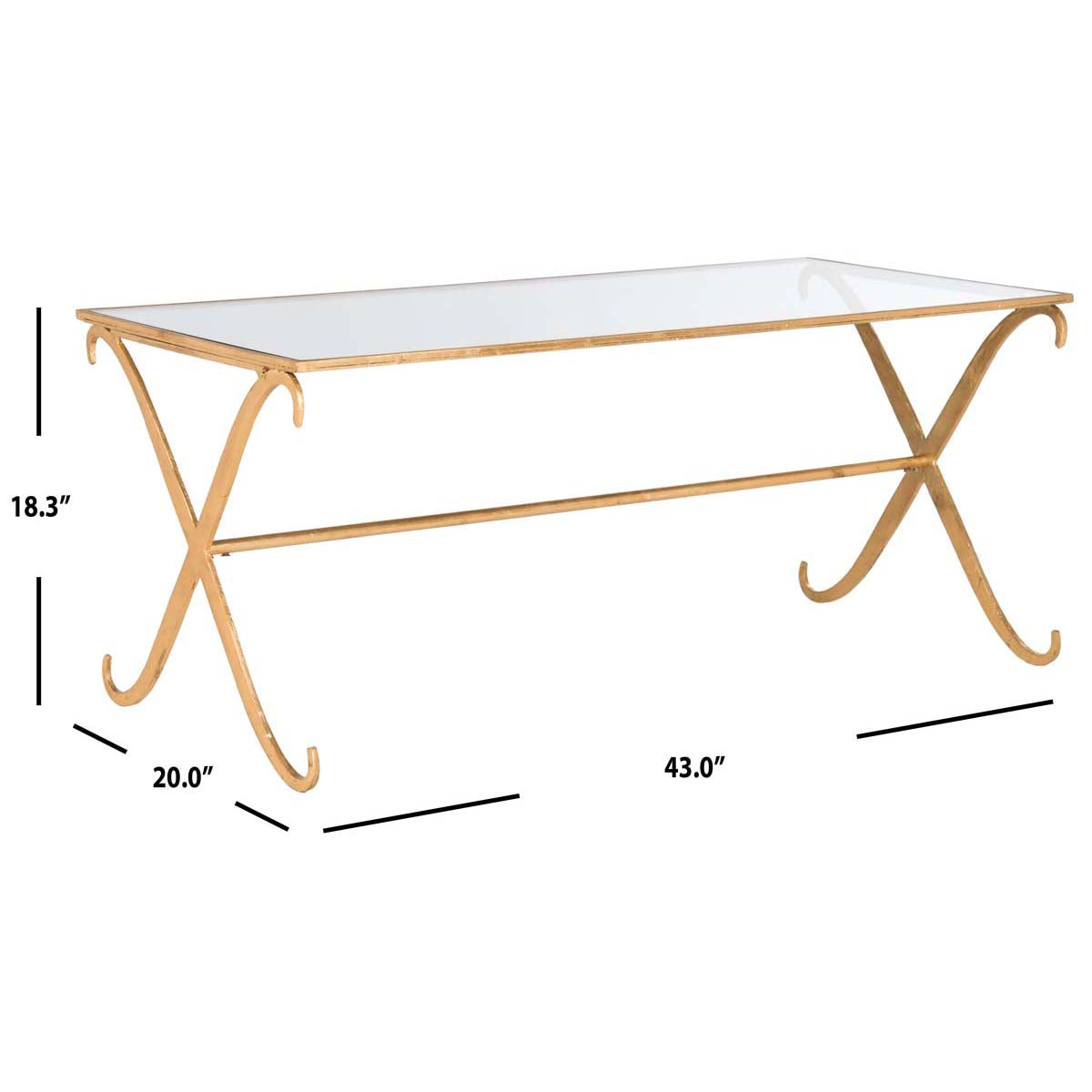 Safavieh Lavar Coffee Table , FOX2551 - Gold/Glass