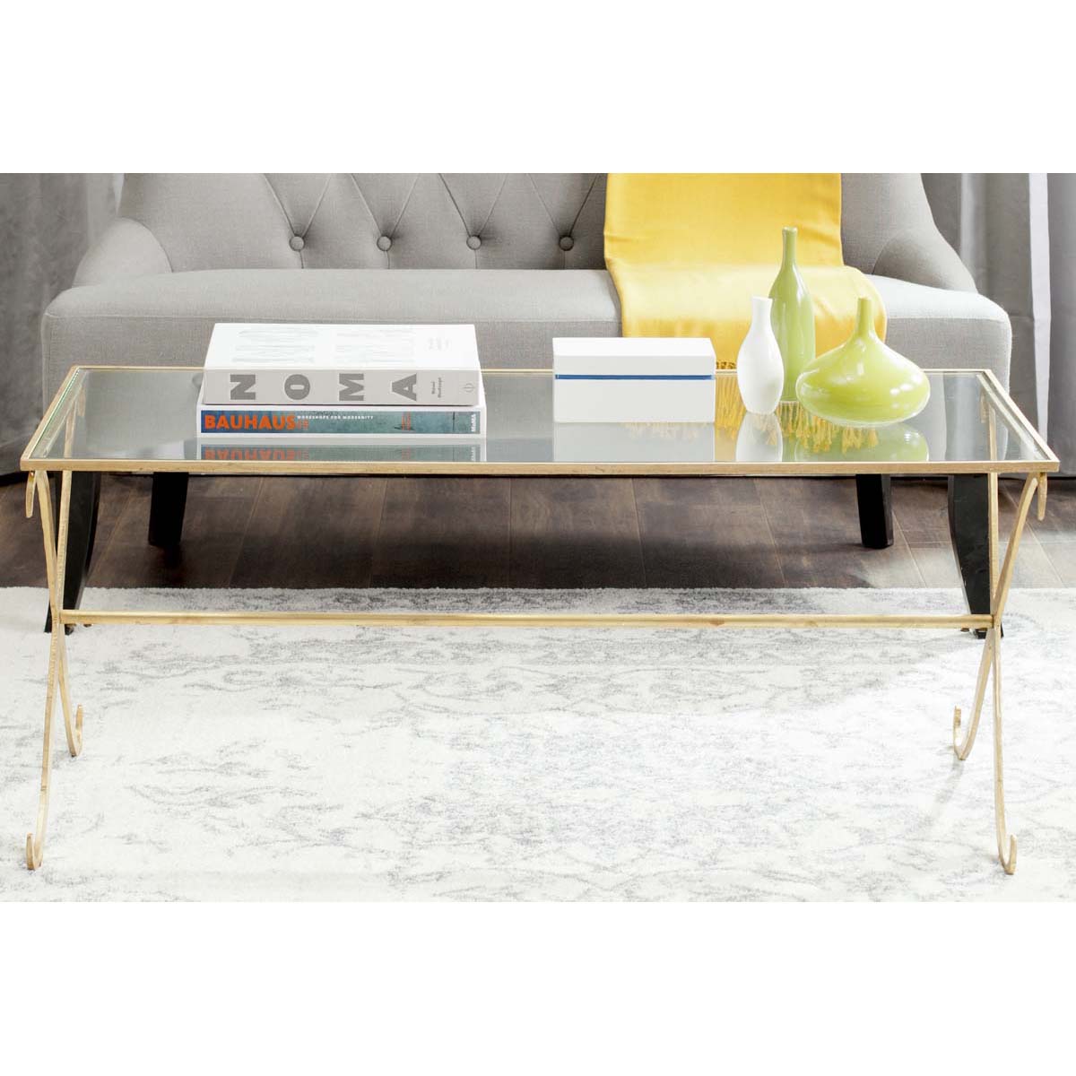 Safavieh Lavar Coffee Table , FOX2551 - Gold/Glass