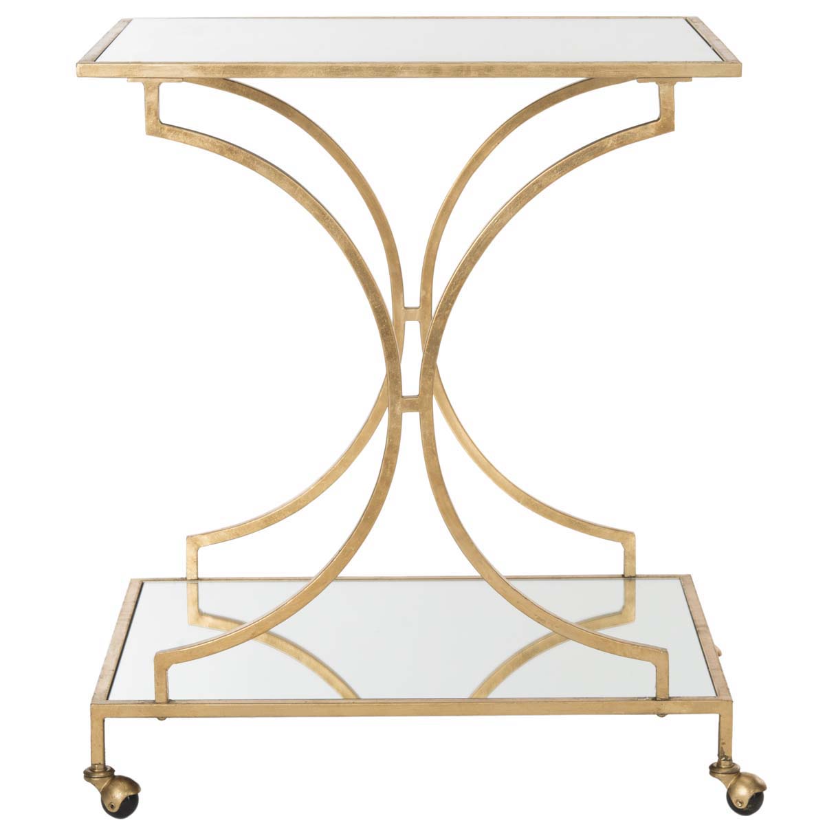 Safavieh Ignatius Bar Cart , FOX2555 - Gold/Mirror
