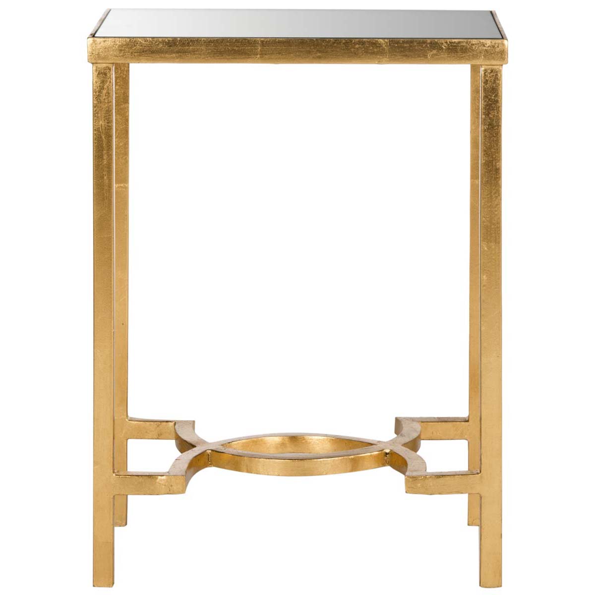 Safavieh Mita Mirror Top Gold Leaf End Table , FOX2581 - Gold/Mirror