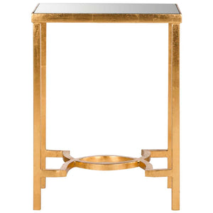 Safavieh Mita Mirror Top Gold Leaf End Table , FOX2581