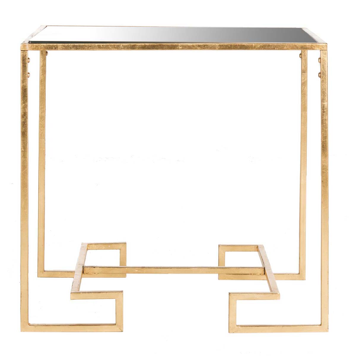 Safavieh Seamus Gold Leaf Greek Key Accent Table , FOX2583 - Gold/Mirror