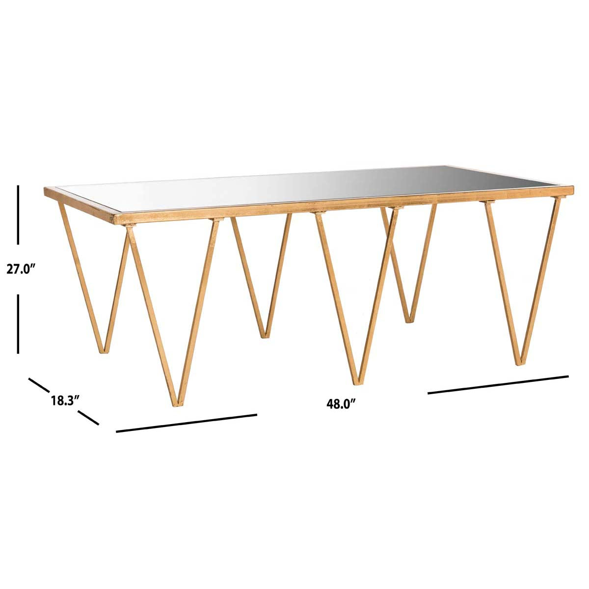 Safavieh Arlene Coffee Table , FOX2586 - Gold/Mirror