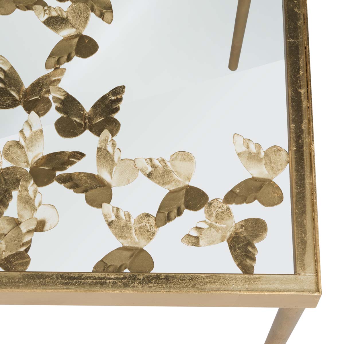 Safavieh Rosalia Butterfly Desk , FOX2588 - Gold/Glass
