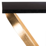 Safavieh Dovie Gold Leaf Glass Top Side Table , FOX2597 - Gold/Black