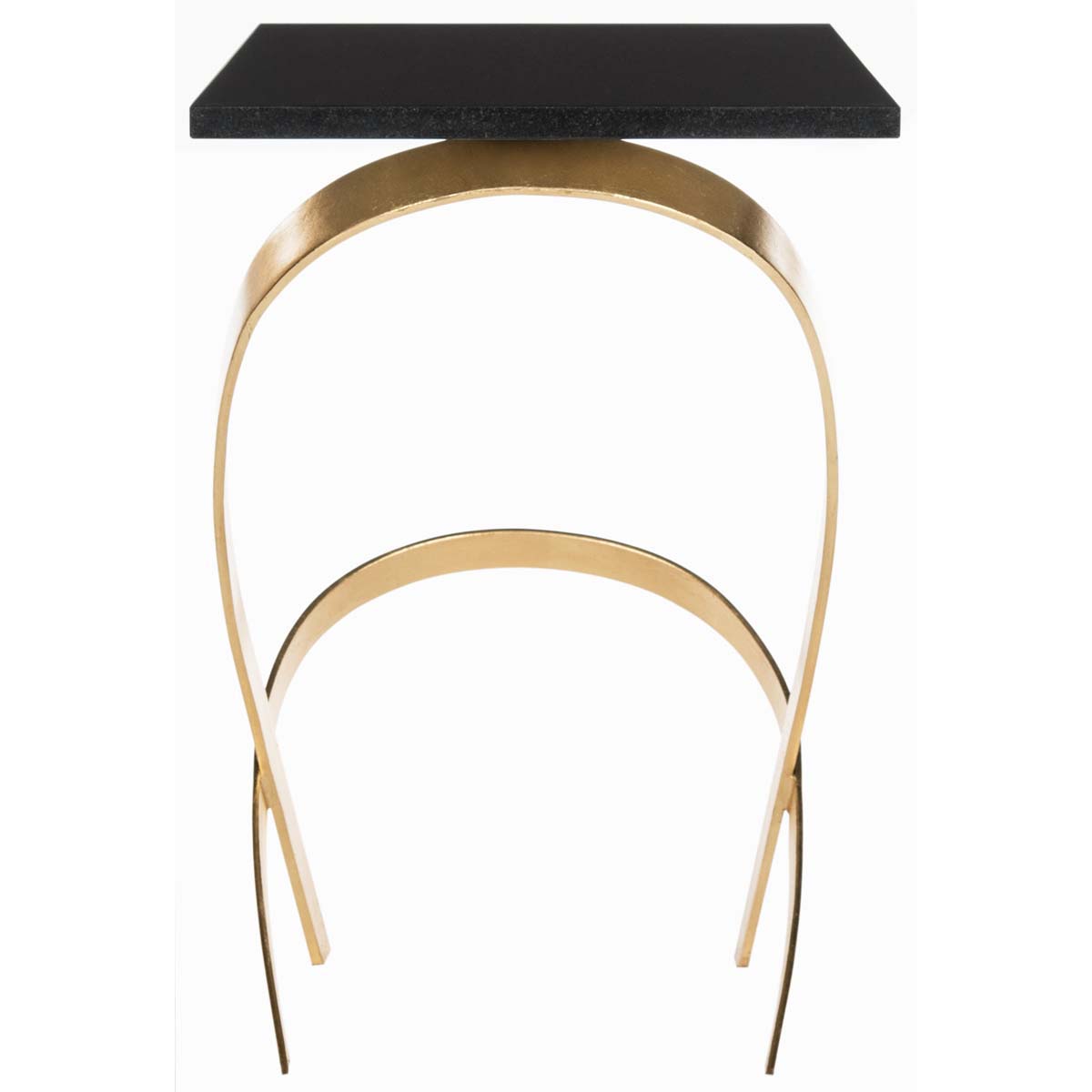 Safavieh Dovie Gold Leaf Glass Top Side Table , FOX2597 - Gold/Black