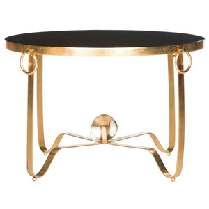 Safavieh Elisha Gold Leaf Round Coffee Table , FOX2599