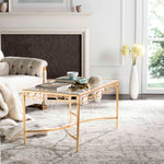 Safavieh Lura Gold Leaf Retro Coffee Table , FOX2602 - Gold/Clear