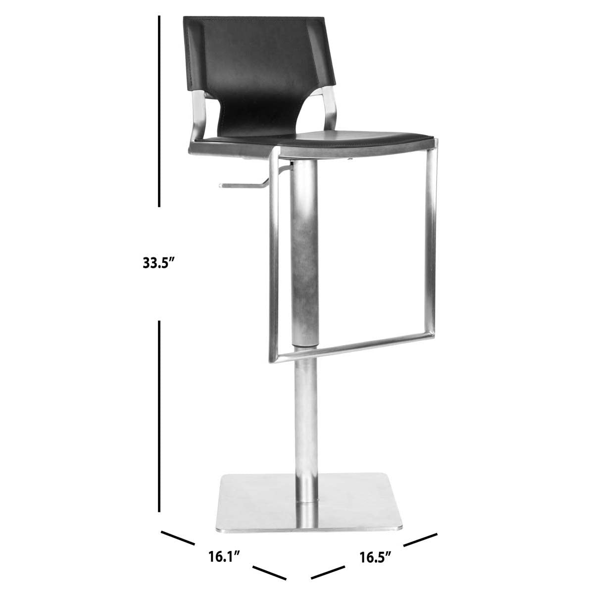 Safavieh Armondo Gas Lift Swivel Bar Stool , FOX3002 - Black
