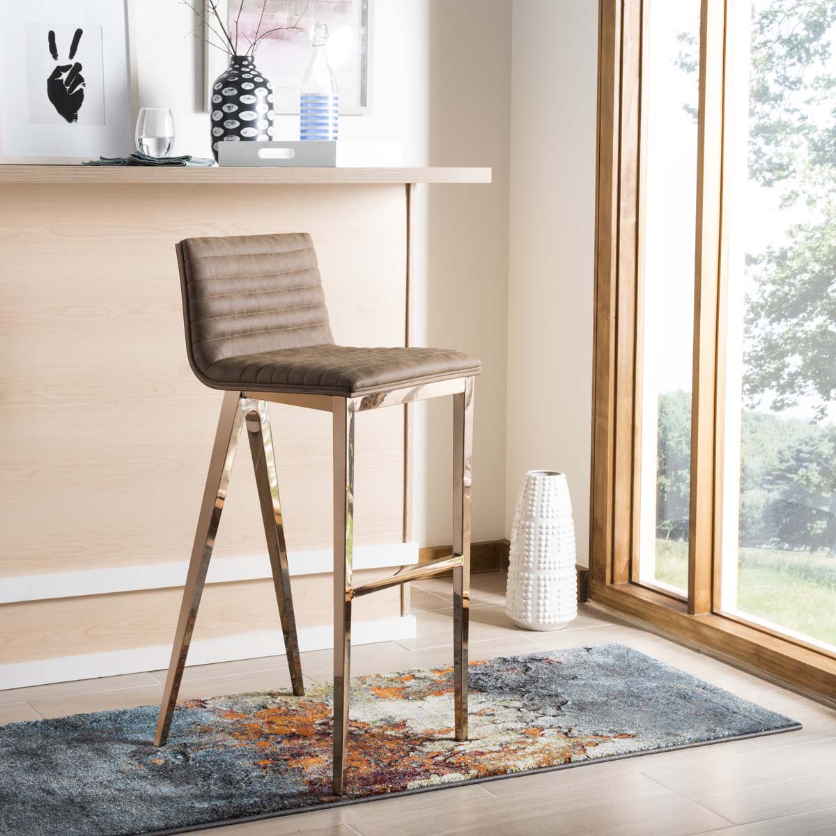 Safavieh Mckay Bar Stool , FOX3016 - Brown/Copper