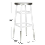 Safavieh Kenzie 30''H Silver Dipped Bar Stool , FOX3212 - White/Silver