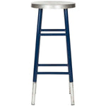 Safavieh Kenzie 30''H Silver Dipped Bar Stool , FOX3212 - Navy/Silver
