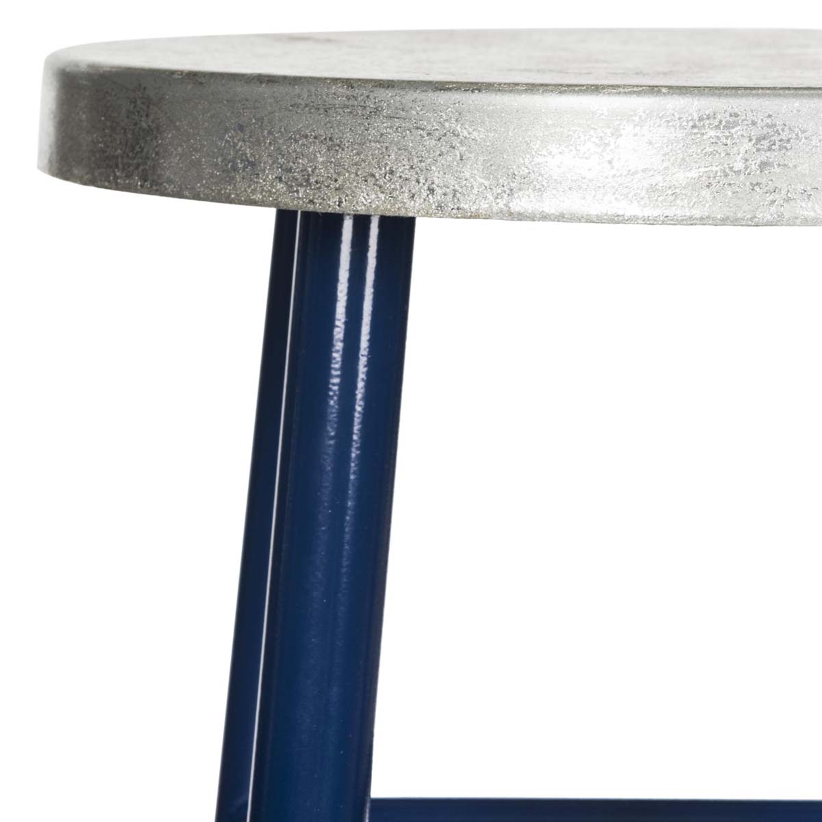 Safavieh Kenzie 30''H Silver Dipped Bar Stool , FOX3212 - Navy/Silver