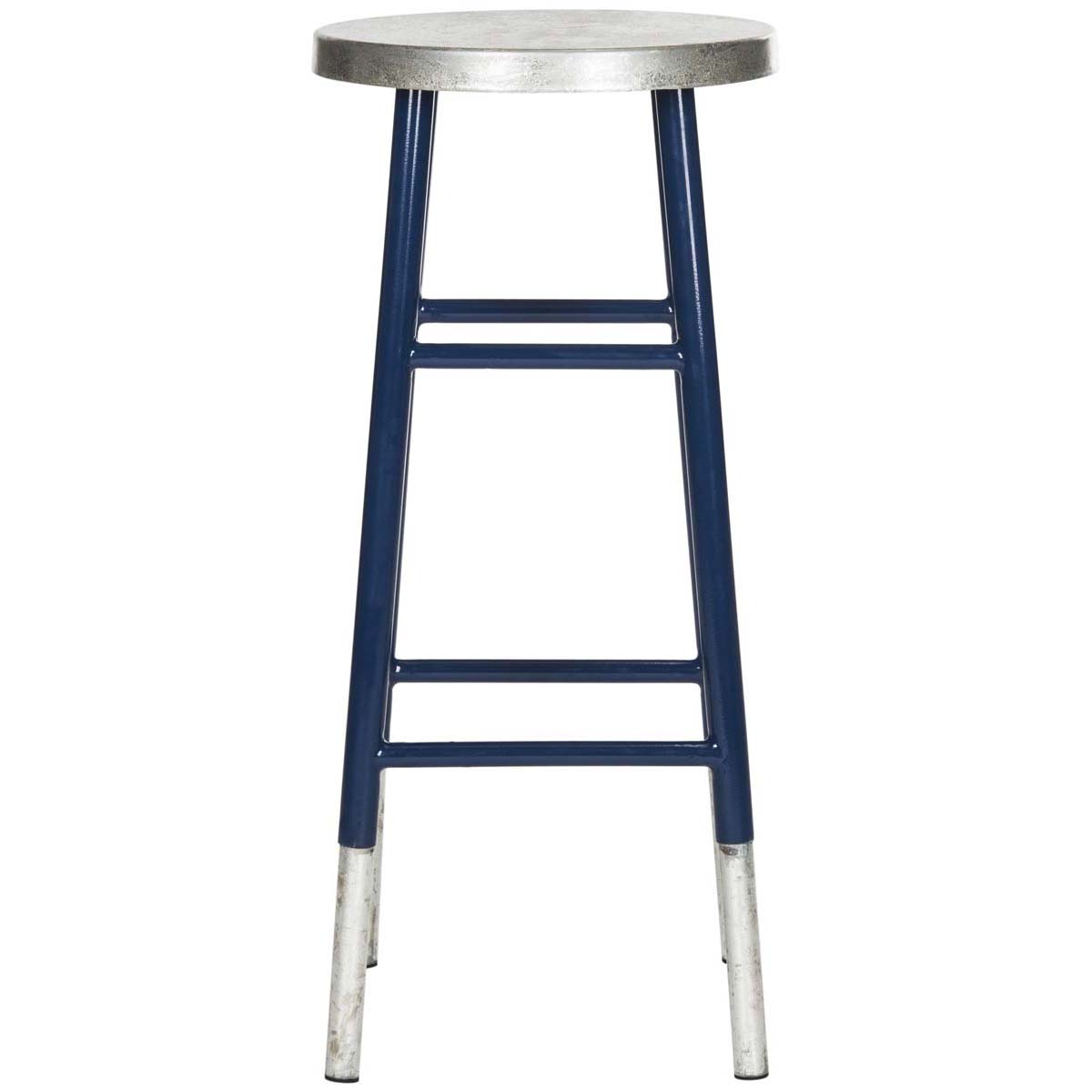 Safavieh Kenzie 30''H Silver Dipped Bar Stool , FOX3212 - Navy/Silver
