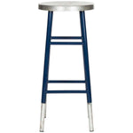 Safavieh Kenzie 30''H Silver Dipped Bar Stool , FOX3212 - Navy/Silver