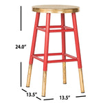 Safavieh Emery Dipped Gold Leaf Counter Stool , FOX3231 - Red/Gold